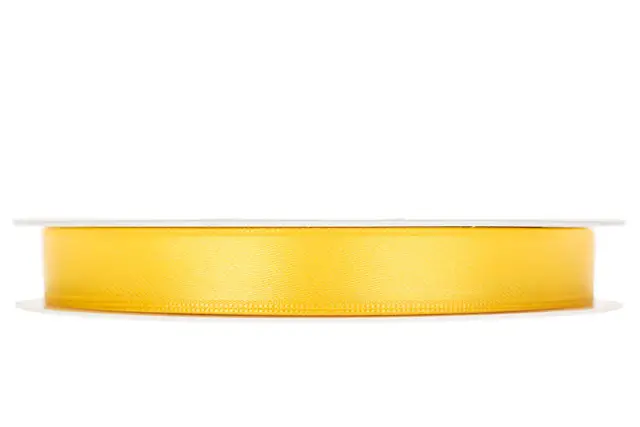 Dekorationsband Dubbelsatin Gul 15 mm