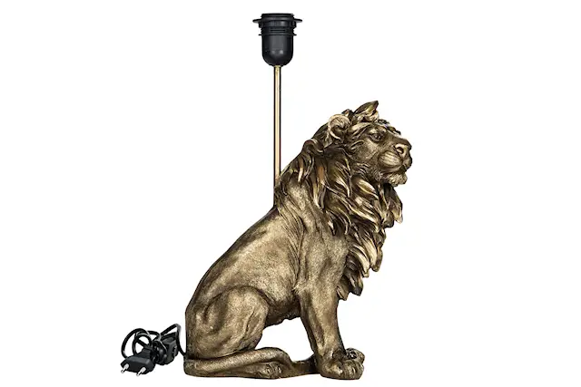 Lampfot Lejon Poly Mörkguld