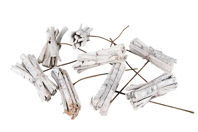 Stick Näverbunt Trådad Vit