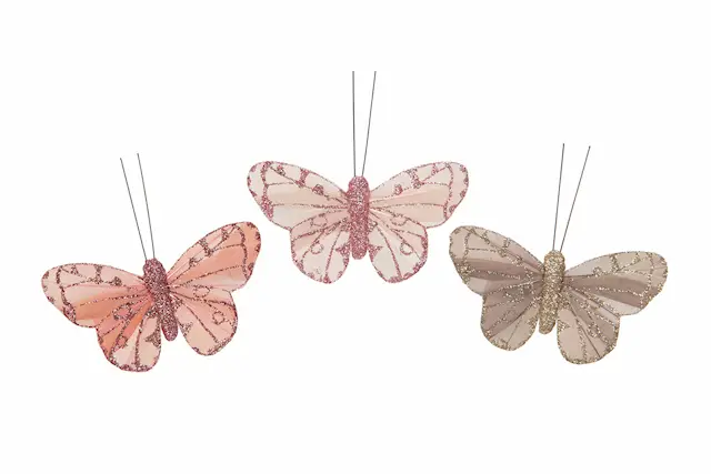 Fjäril Clip Filippa Rosa/Beige Mix