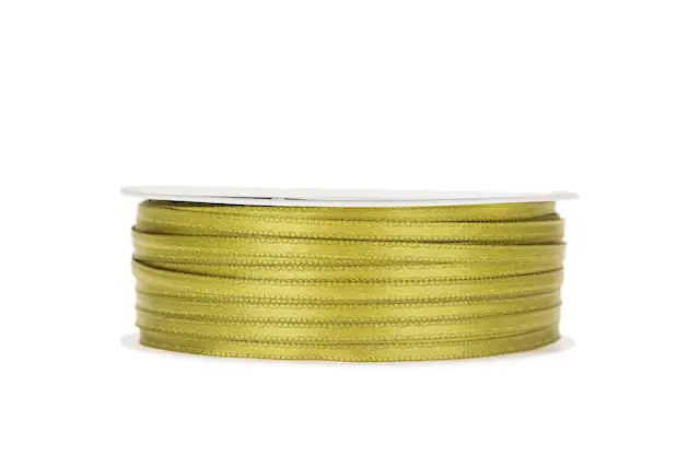 Dekorationsband Dubbelsatin Oliv 3 mm