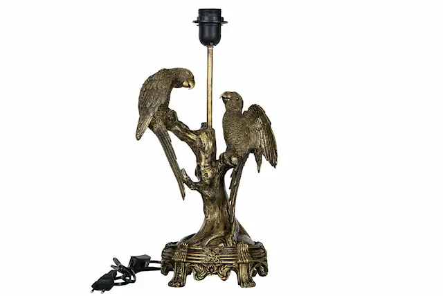 Lampfot Fåglar Guld/Brun Poly