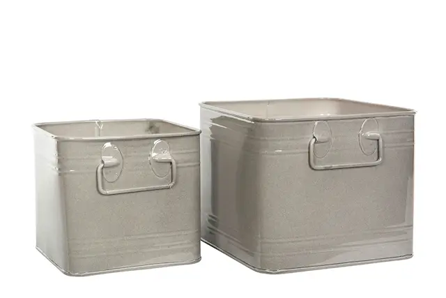 Kruka Kvadrat Emalj Sand