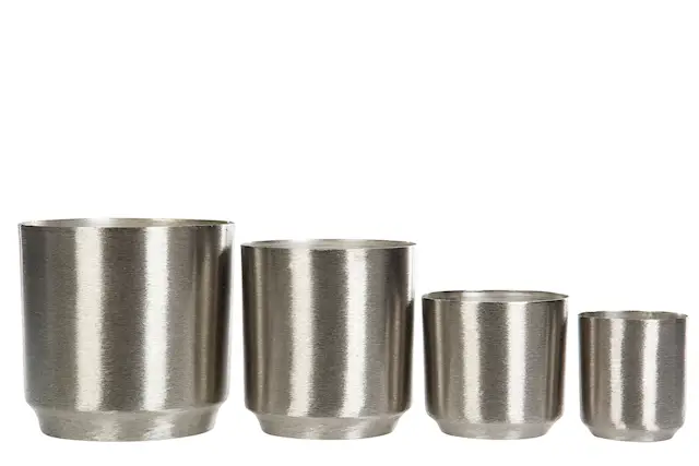 Kruka Stilig Borstad Silver