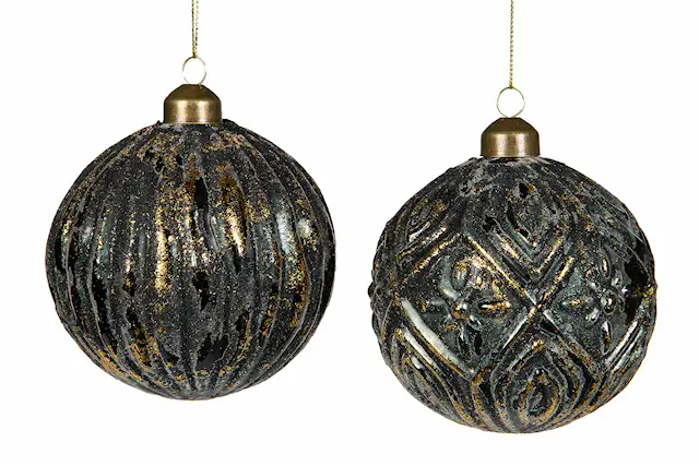 Glaskula Pixie Blå/Guld Mix