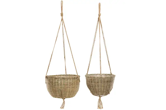 Ampel Natur Bambu Plastliner