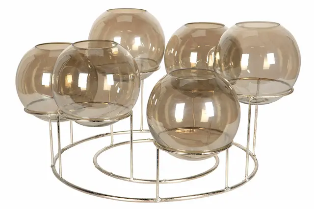 Ljusstake Glasklot Champagne
