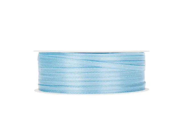 Dekorationsband Dubbelsatin L.blå 3 mm