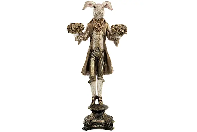 Ljusstake Kanin Guld Poly