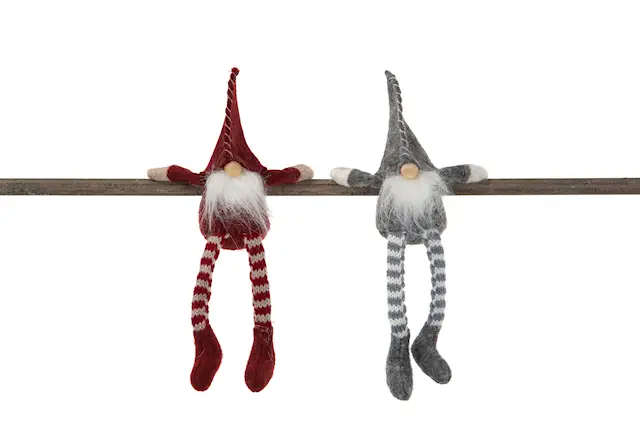 Tomte Sittande/Magnet Röd/Grå Mix