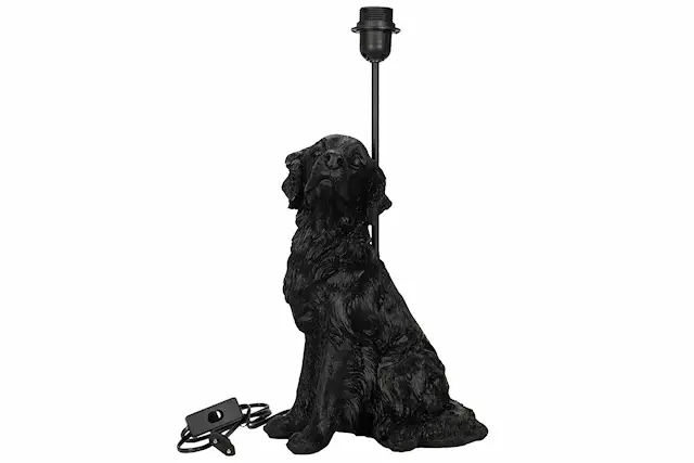 Lampfot Hund Svart Poly