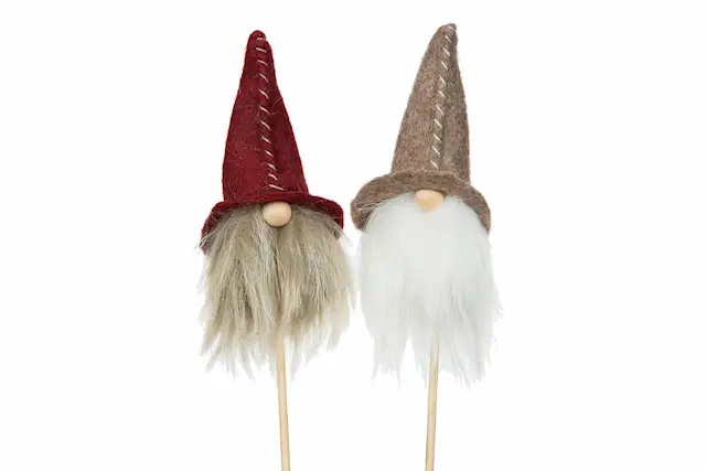 Stick Tomte Mörkröd/Beige Mix