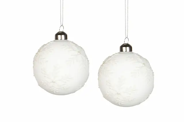 Glaskula Snöflinga Vit
