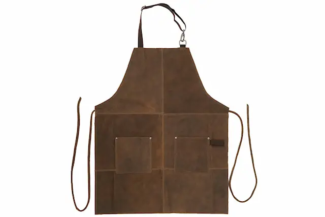 Förkläde Läder Kastanj