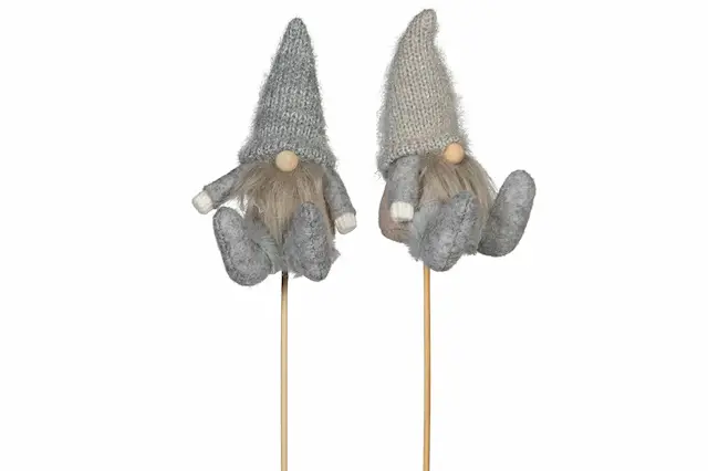 Stick Tomte Sittande Grå/Beige Mix