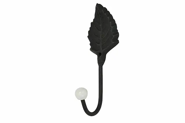 Krok Löv Emalj Svart/Vit
