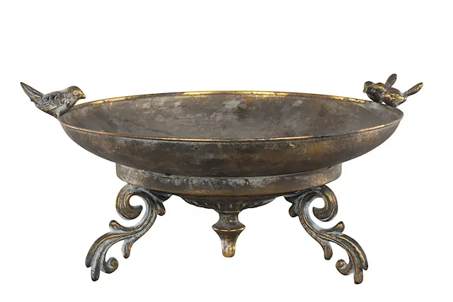 Trädgårdsdekoration Fat/Fågelbad Rustik G.brun