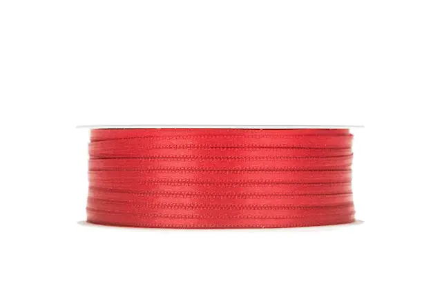 Dekorationsband Dubbelsatin Röd 3 mm