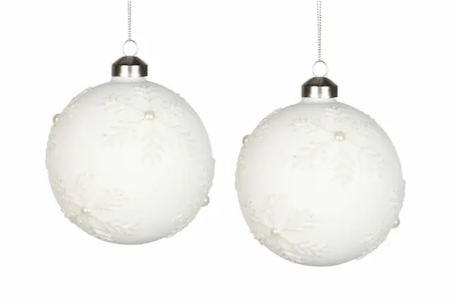 Glaskula Snöflinga Vit