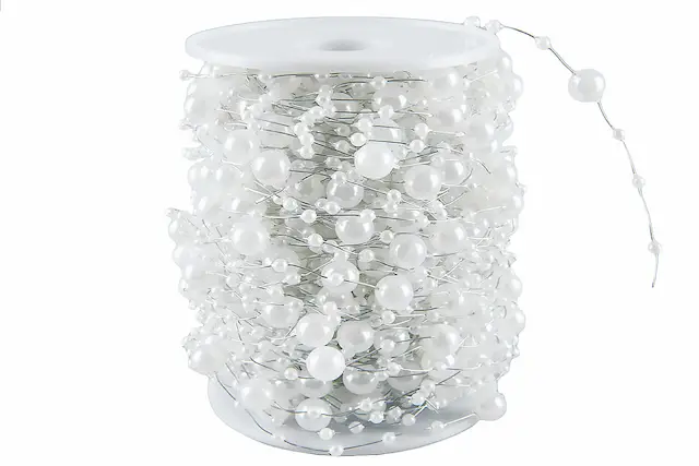 Pärltråd Vit/Silver