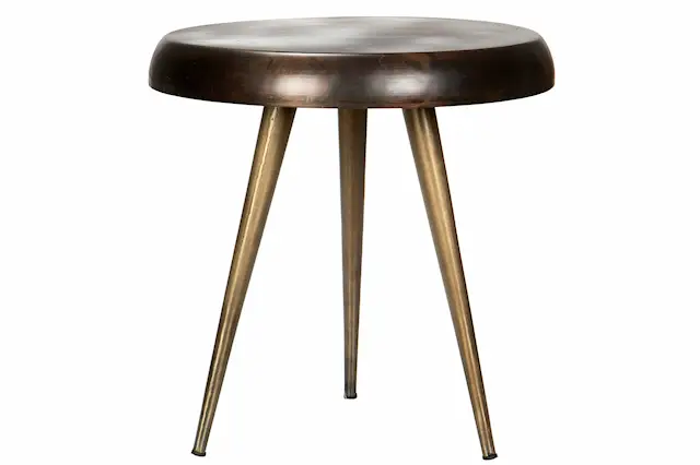 Sidebord Rund Antik Brun