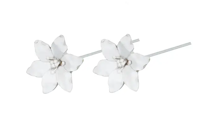 Stick Blomma Lilja Vit Poly