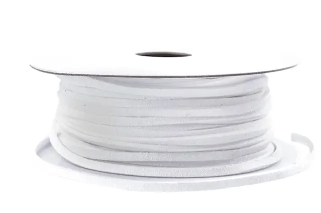 Dekorationsband Läderlook Vit 3 mm