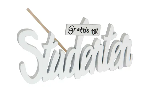 Stick Grattis Till Studenten vit