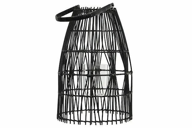 Ljuslykta hög Bell Bambu Svart