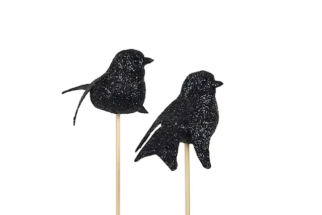 Stick Fågel Glitter Svart