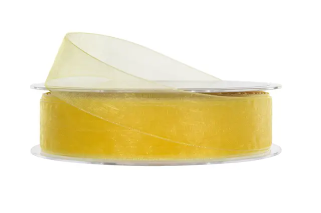 Dekorationsband Beauty Gul 25 mm