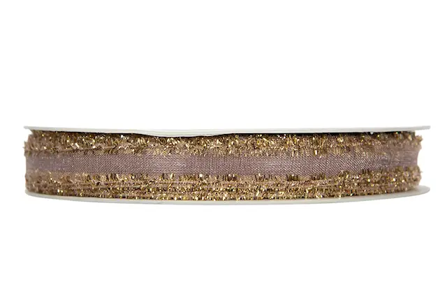 Dekorationsband Skir Lila/Glitter 10 mm