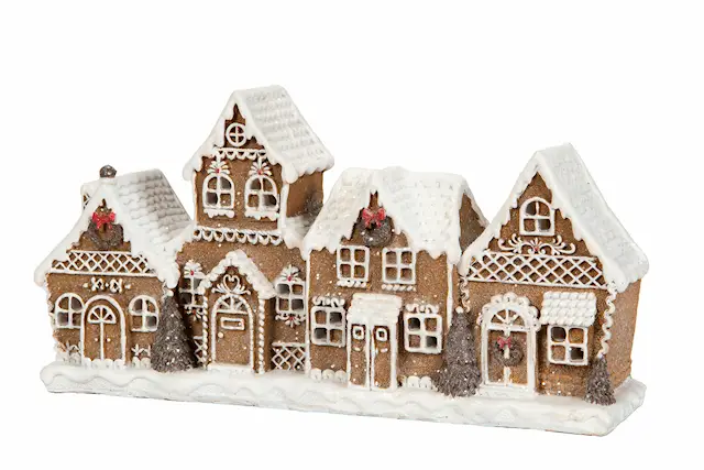 Pepparkakshus med LED-Ljus/Batteri Poly