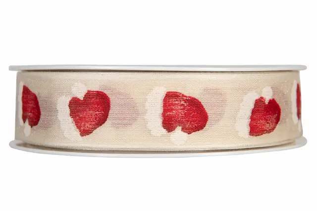 Dekorationsband Print Tomteluva 25 mm