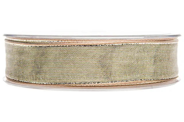 Dekorationsband Platinum Champagne 25 mm
