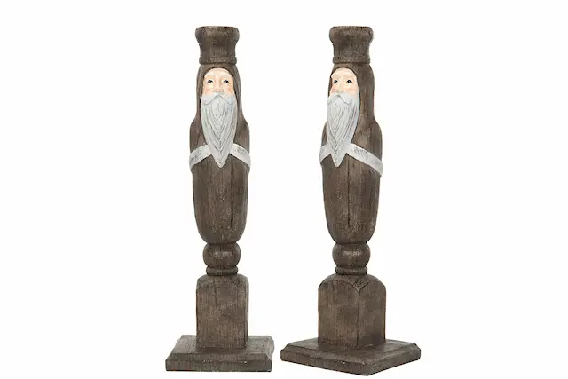 Ljusstake Tomte Natur Poly