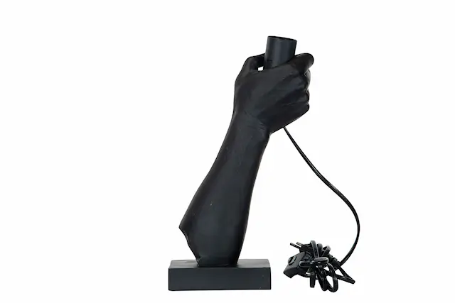 Lampfot Hand Svart Poly