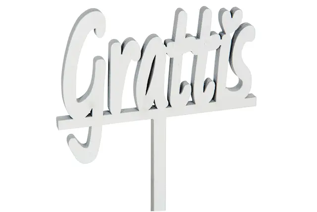 Stick Grattis Pinne Vit