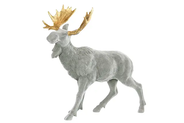 Hirvi, harmaa, samettia, poly