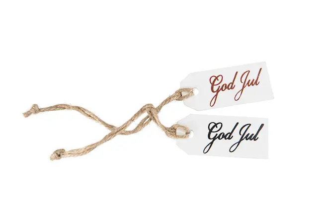 Etikett/Hänge Trä God Jul
