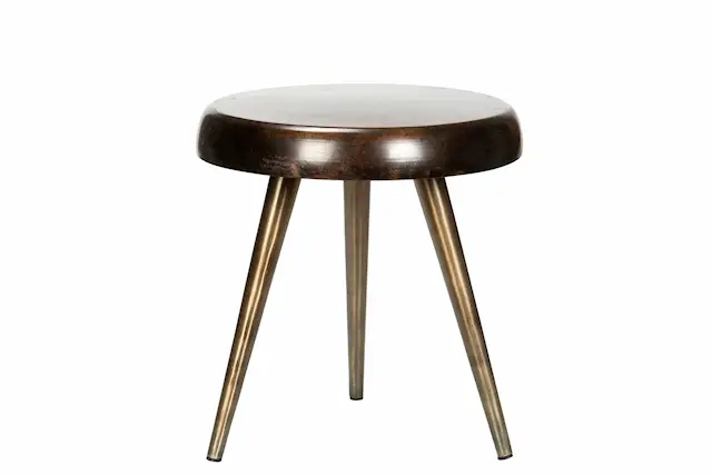 Sidebord Rund Antik Brun
