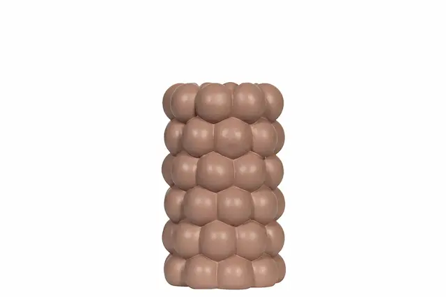 Kynttilänjalka, Bubbly, ruskeanpinkki, pyöreä, poly
