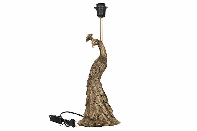 Lampfot Påfågel Guld Poly
