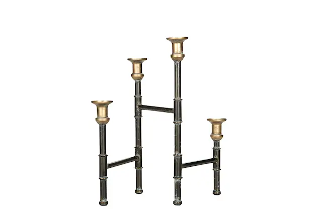Ljusstake Svart/Mässing