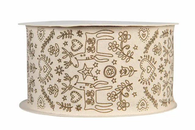Dekorationsband Print Jolly Beige 50 mm