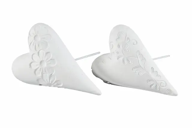 Stick Hjärta Vit Mix Poly