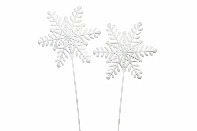Stick Snöflinga Metall Vit