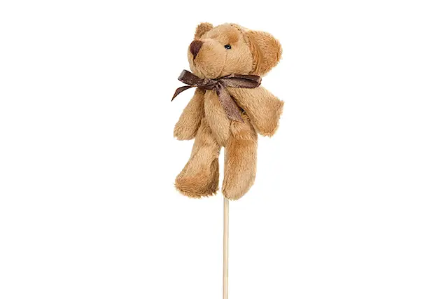 Stick Nalle Rosett Pinne Brun